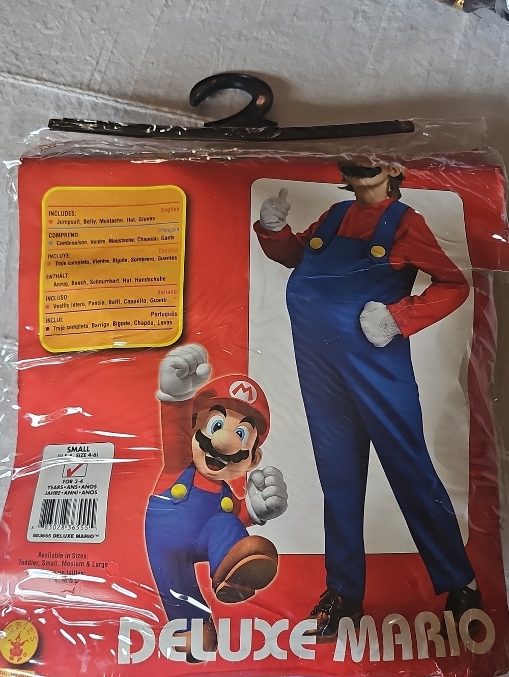 Rubie's Deluxe Mario Costume - Blue Overalls & Red Shirt